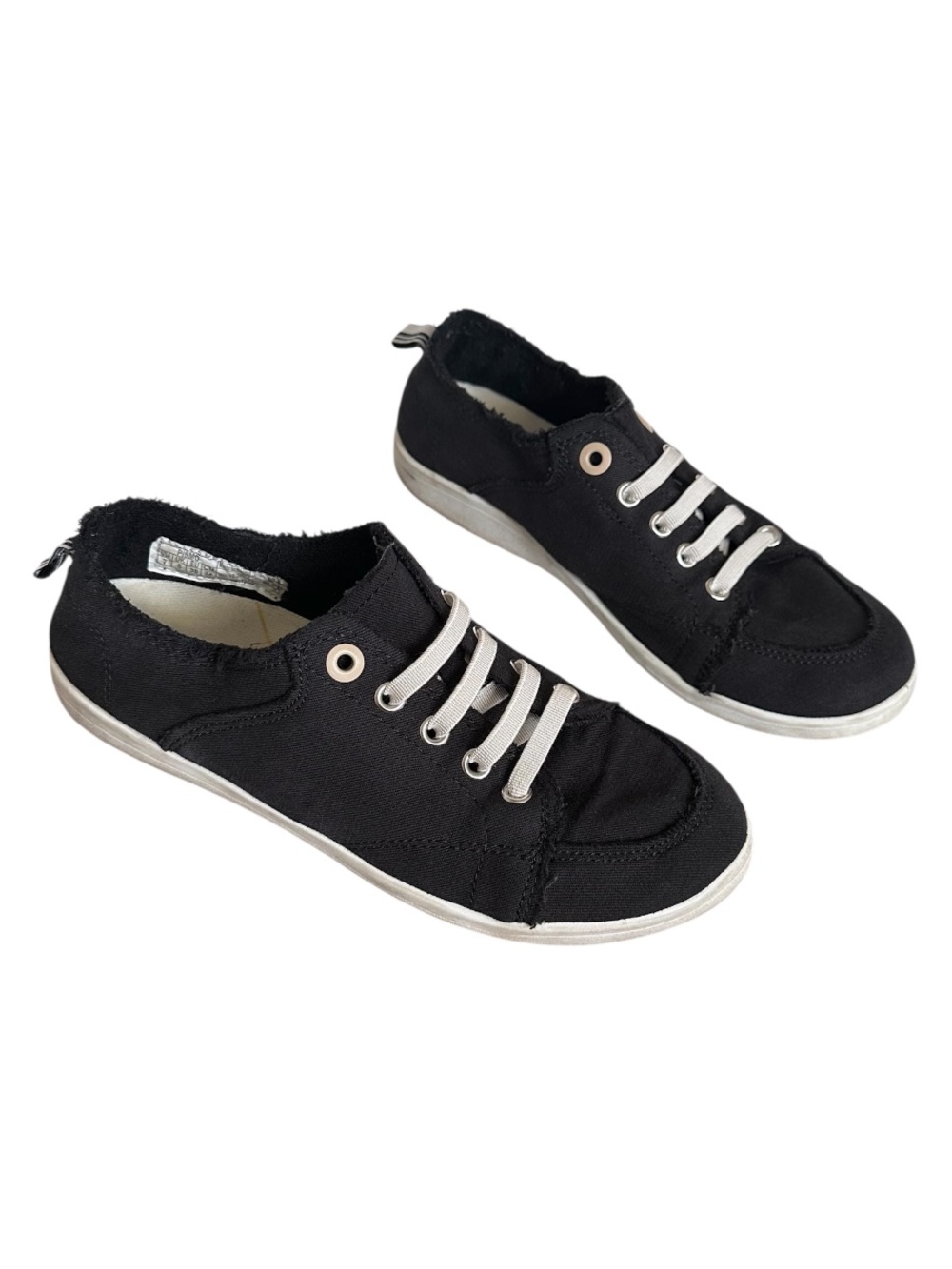 Vionic Beach Pismo Canvas Slip On Sneakers Size 7 Black Casual Coastal Boho